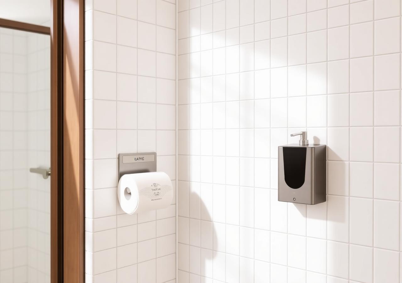 Moderner B2B-Waschraum mit Schaumseifenspender und Papierhandtuchsystem